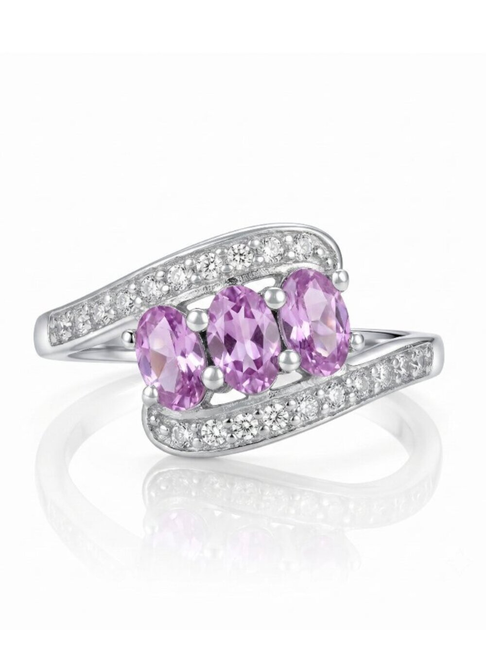 Purple Amethyst Gemstone ring, size 7, 925 Sterling Silver Charmed Aroma